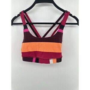 Lululemon Energy Bra Womens 6 Strappy Cross Back Color Block